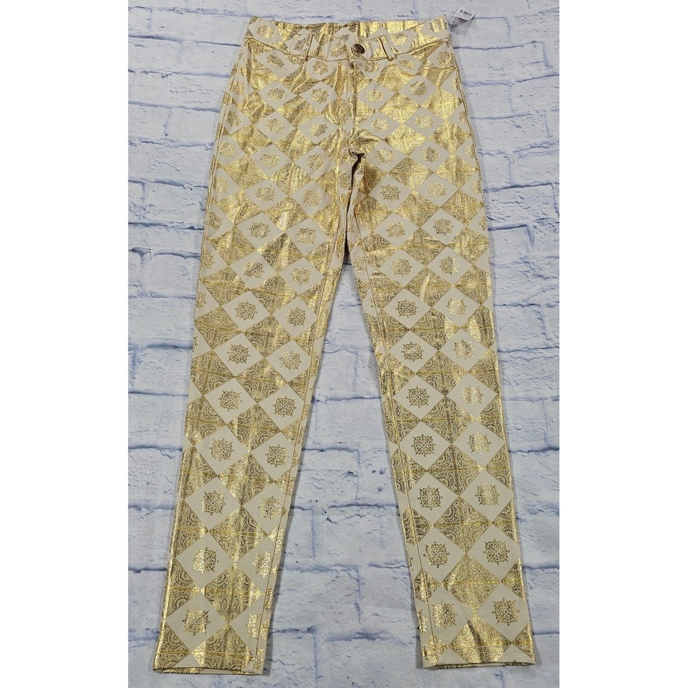 Harry Potter Universal Studio Pants Womens M Gold Foil Diamond Wizarding World